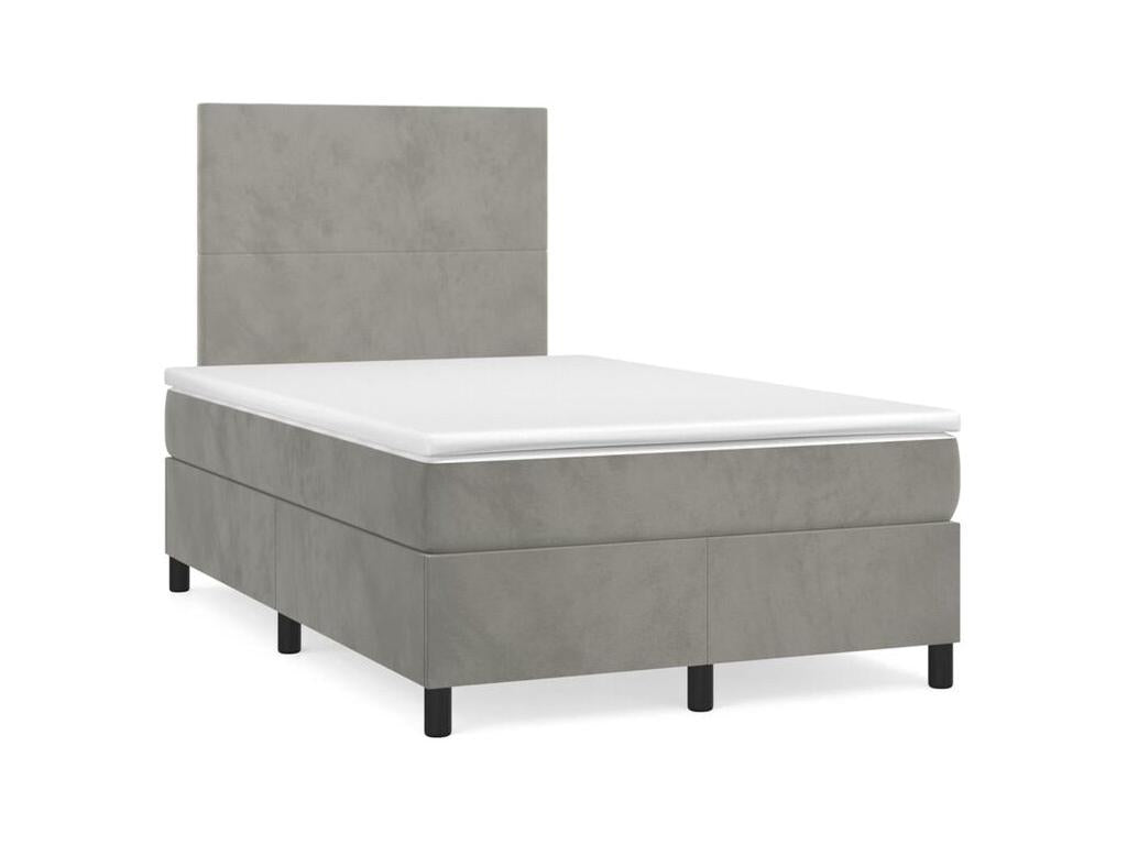 Sommier à Homelumiere de lit et matelas Gris clair 120x200 Velours