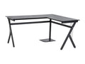 Bureau d'angle informatique design contemporain 155L x 130l x 76H cm MDF acier noir
