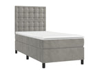 Lit à sommier tapissier et matelas Gris clair 90x190 Velours