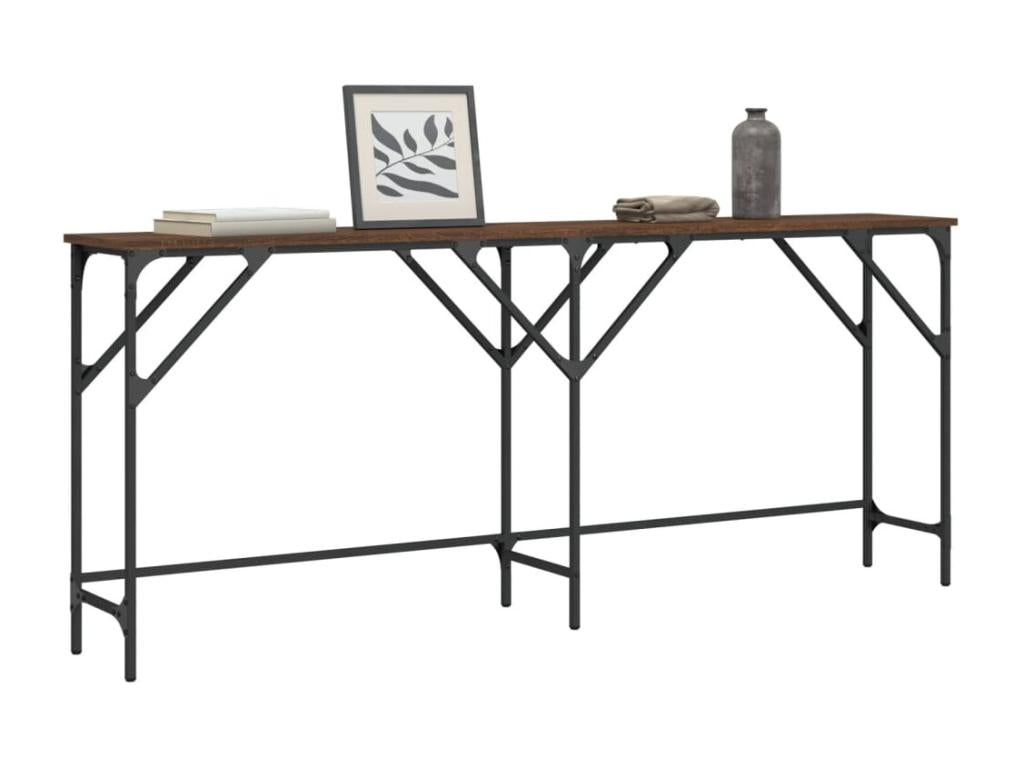 Table console chêne marron 180x29x75 bois d'ingénierie