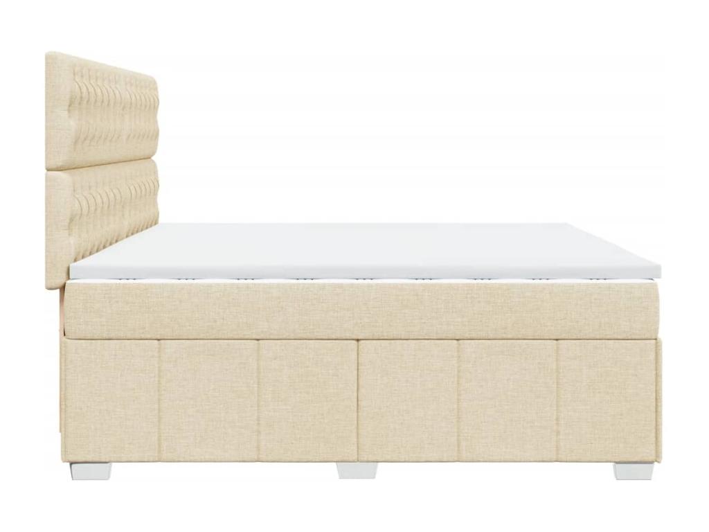 Sommier à Delimoa de lit avec matelas Crème 200x200 cm Tissu 27900ATDR