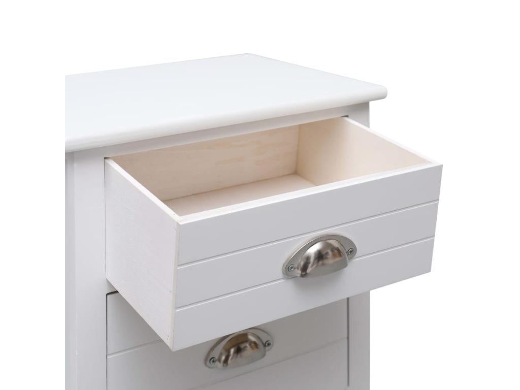 Table de chevet Blanc 38x28x45 cm Bois de Paulownia 24874XBDK