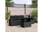 Salon de jardin 5 pcs avec coussins noir résine tressée 28819LRZJ