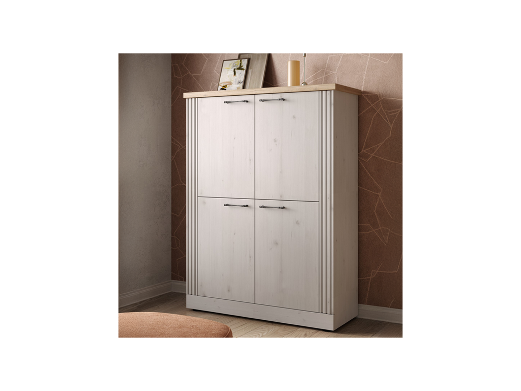 Vaisselier 4 portes Chêne Blanc - Homelumiere