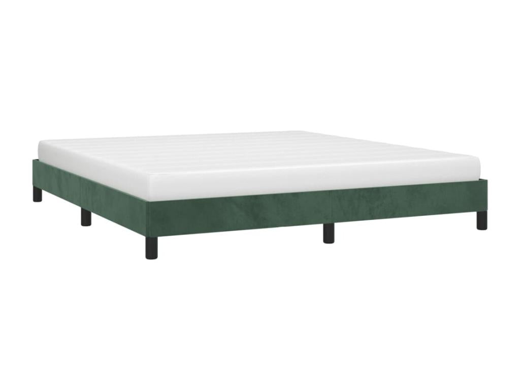 Cadre de lit sans matelas vert foncé 160x200 cm velours