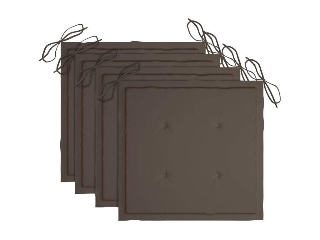 Chaises de jardin avec coussins Homelumiere 4 pièces Bois de teck massif