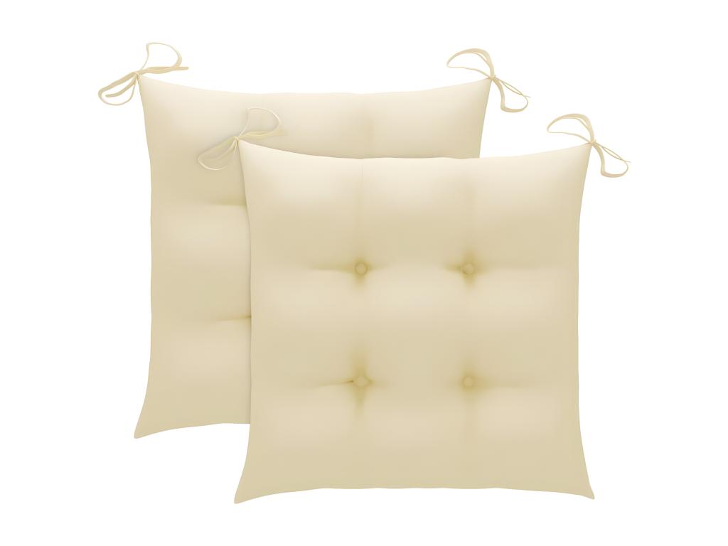 Chaises pliables de jardin lot de 2 avec coussins Bois d'Homelumiere