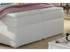 Ensemble boxspring complet tête de lit sommiers matelas surmatelas ALVEN - simili cuir blanc cassé - 160x200 cm 02710LZPO