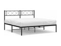 Cadre de lit métal avec tête de lit noir 120x200