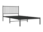 Cadre de lit métal avec tête de lit noir 100x200