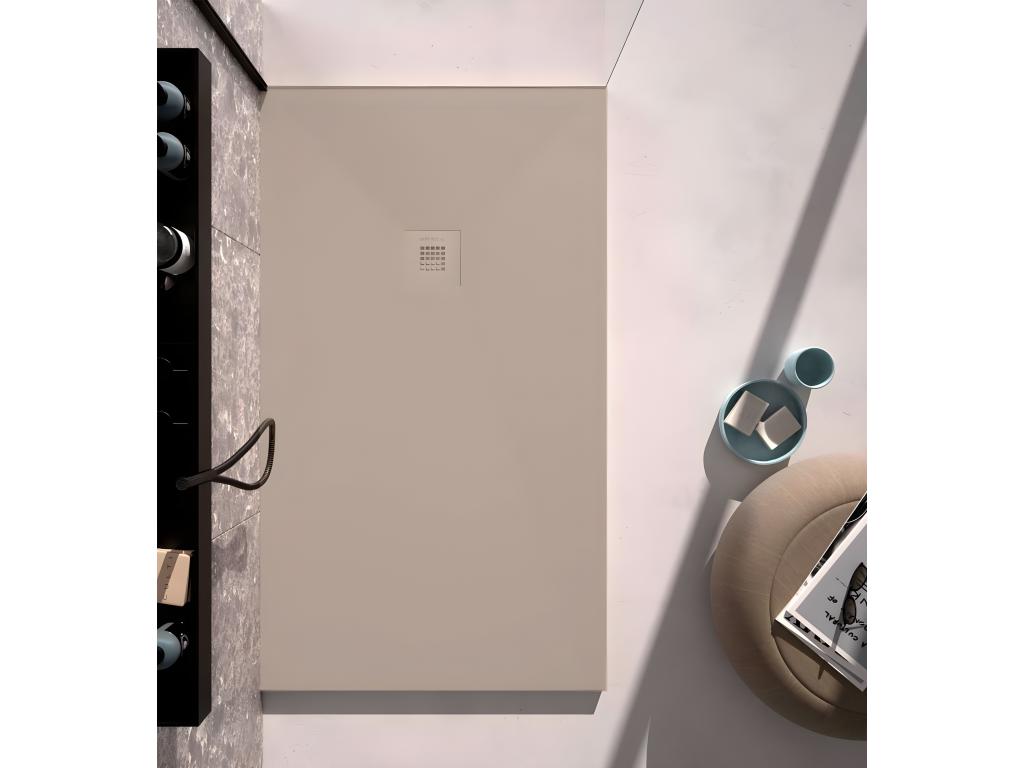 Récepteur de douche sable lisse Homelumiere grille de couleur - 120x70 cm