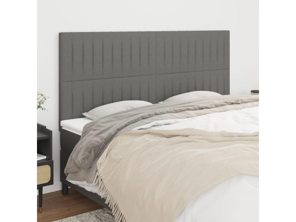 Tête de lit 4 pièces Gris clair 90x5x78/88 cm Tissu