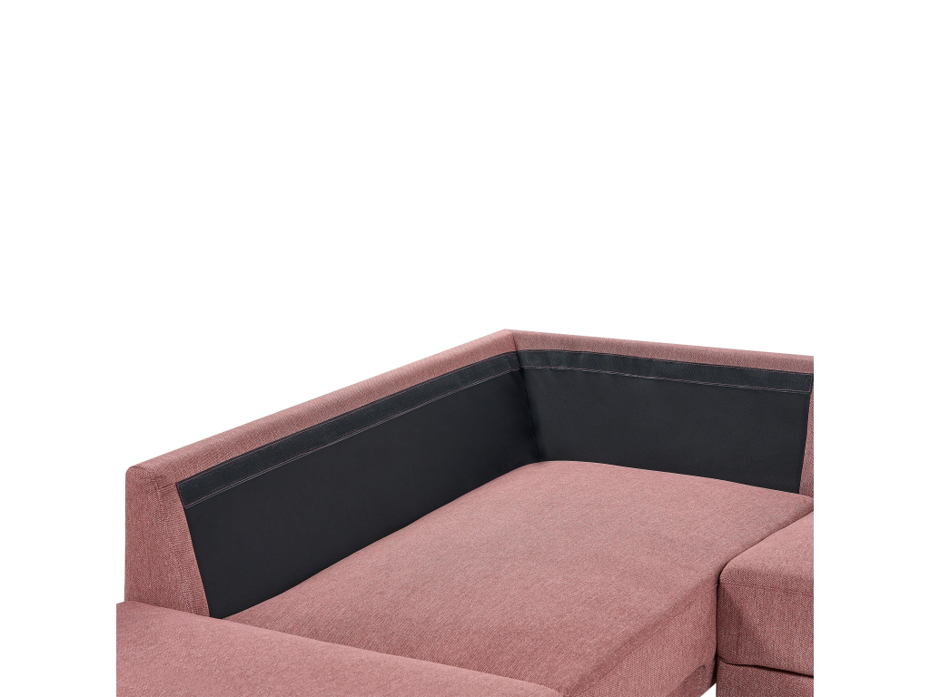 Canapé d'Angle Moderne Vieux Rose Côté Droit 4 Places avec Pieds en Métal Noir Homelumiere