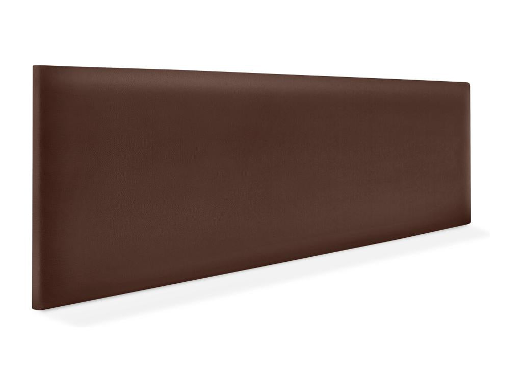 Homelumiere Tête de lit simili cuir lisse 145x50cm Lits 135/140 - Chocolat