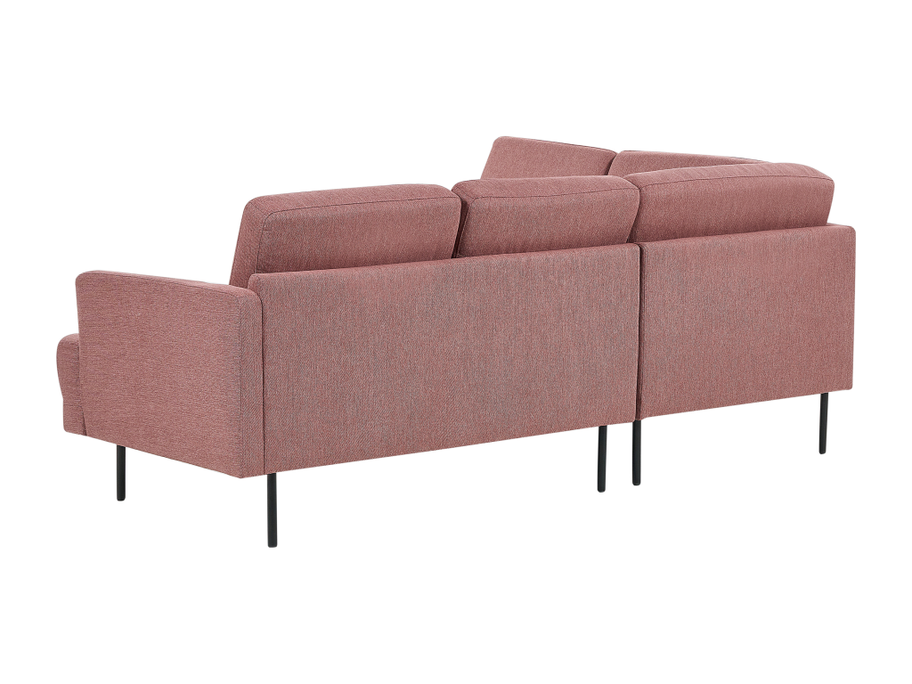 Canapé d'Angle Moderne Vieux Rose Côté Droit 4 Places avec Pieds en Métal Noir Homelumiere