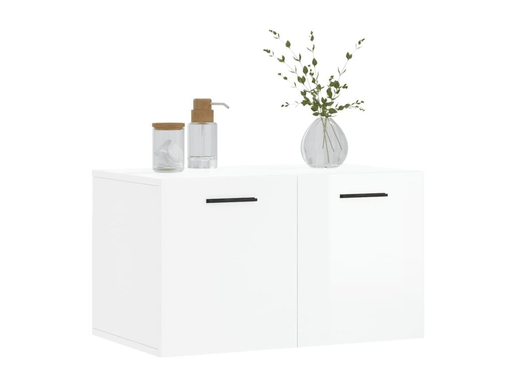 Armoire murale Blanc brillant 60x36,5x35 cm Bois d'ingénierie