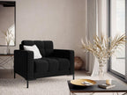 Homelumiere - Fauteuil Homelumiere en velours noir - 87x92x75cm