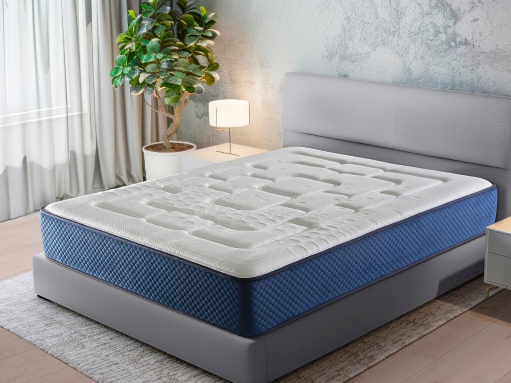 Matelas 200x200 Homelumiere Épaisseur 25 CM Mousse HR et Látex Ferme 2 Face été/hiver