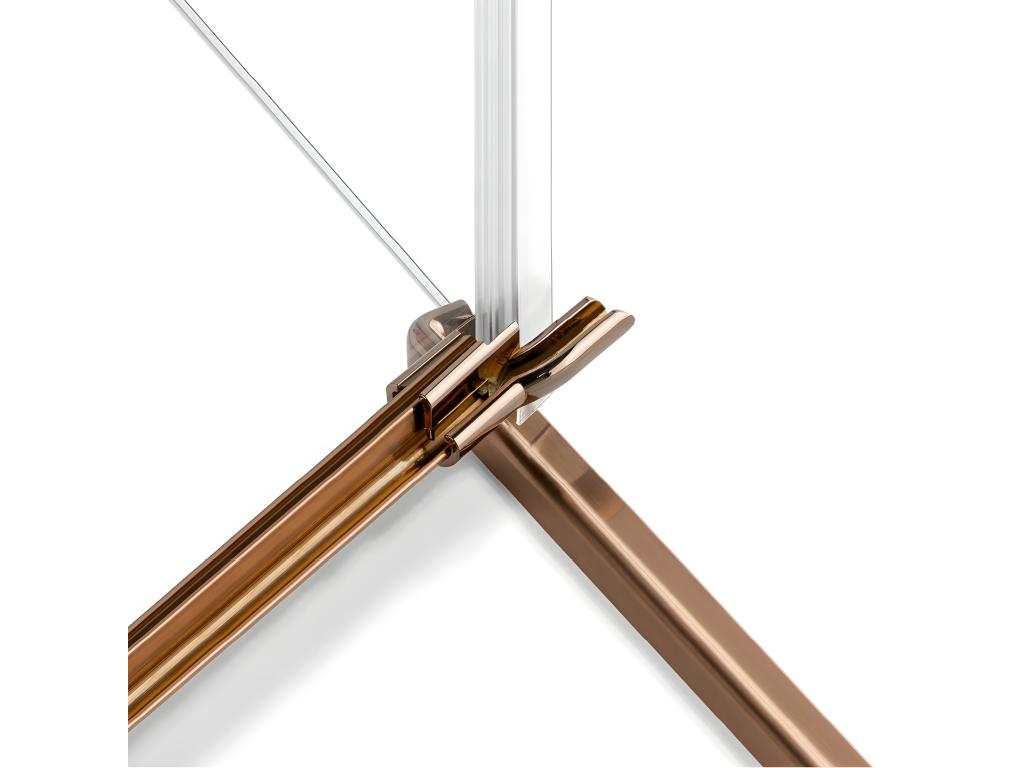 Cabine de douche gauche 110x90 pivotante Homelumiere COPPER BRUSHED couleur cuivre brossé accès de face