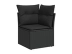 Salon de jardin 7 pcs avec coussins noir résine tressée 87372ISKK