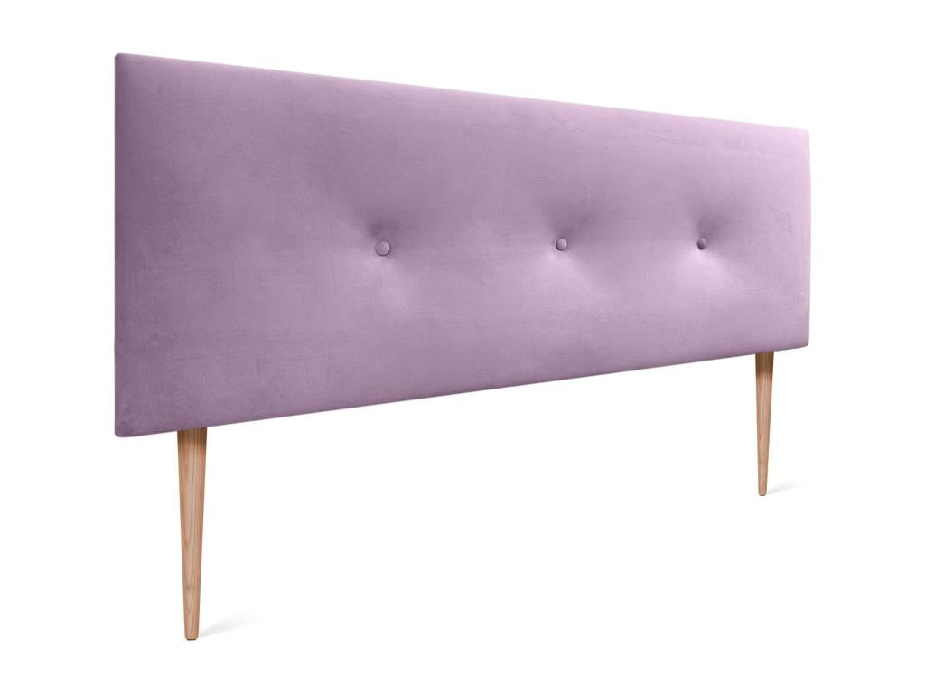 Homelumiere Tête de Lit Velours Lisse avec Boutons 135x115 avec Pieds de Lit 120/135/140 - Rose