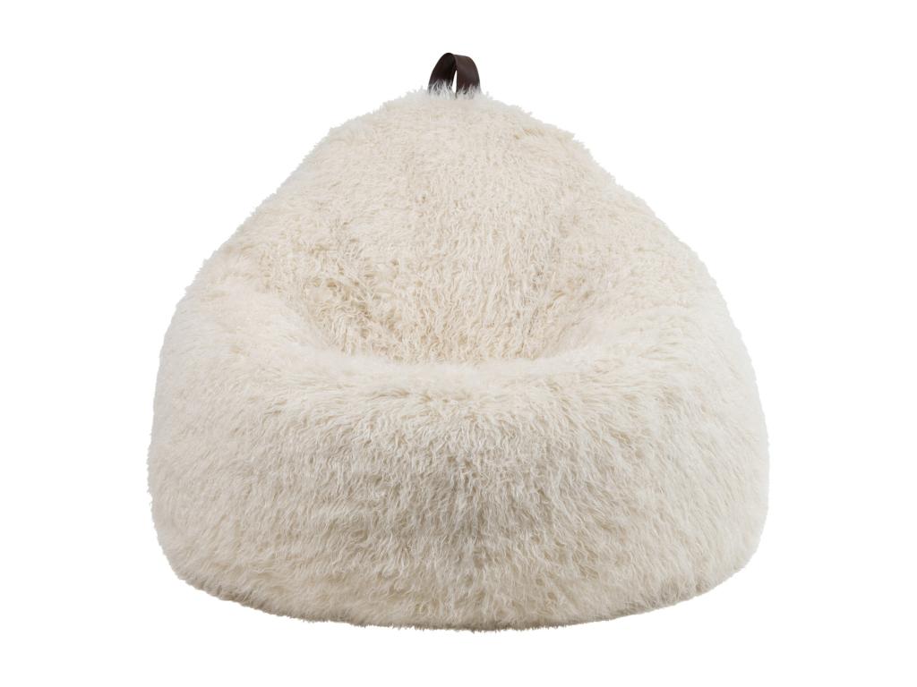 Pouf imitation fourrure beige - Homelumiere