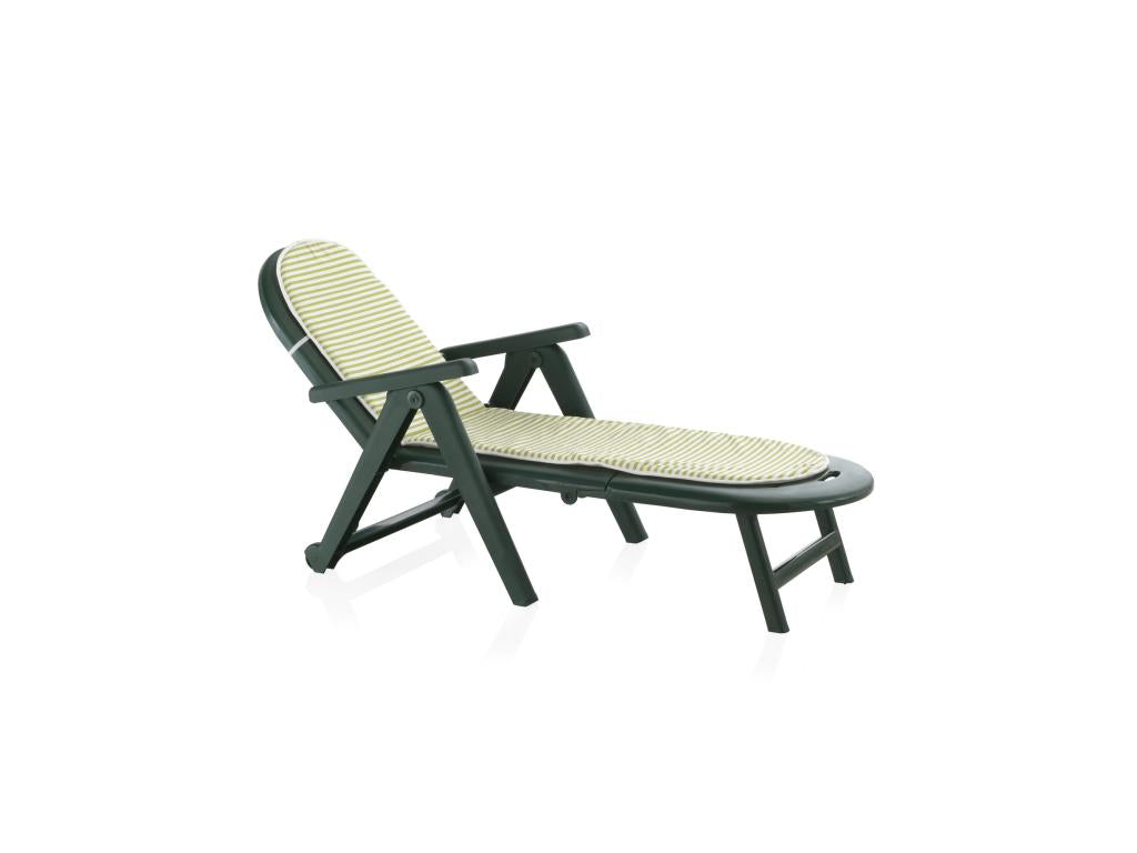 Bain de soleil caïman vert avec coussin