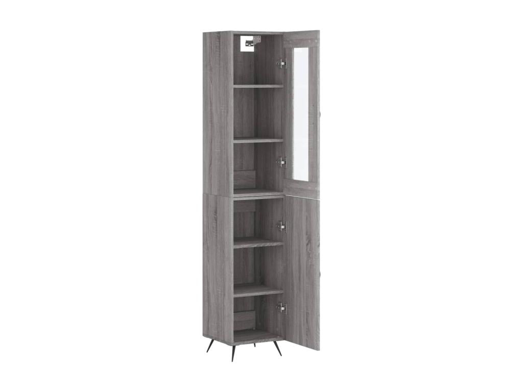 Buffet haut Homelumiere gris 34,5x34x180 cm Bois d'ingénierie