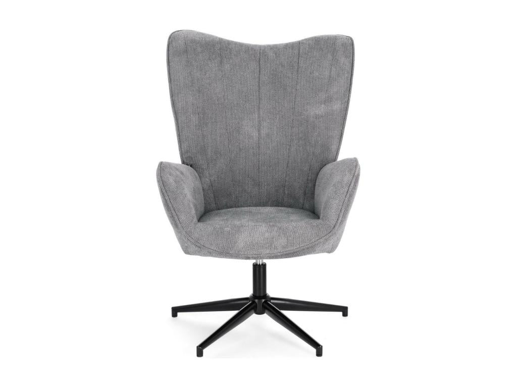 Fauteuil de salon pivotant en tissu à accoudoirs dossier haut - Homelumiere