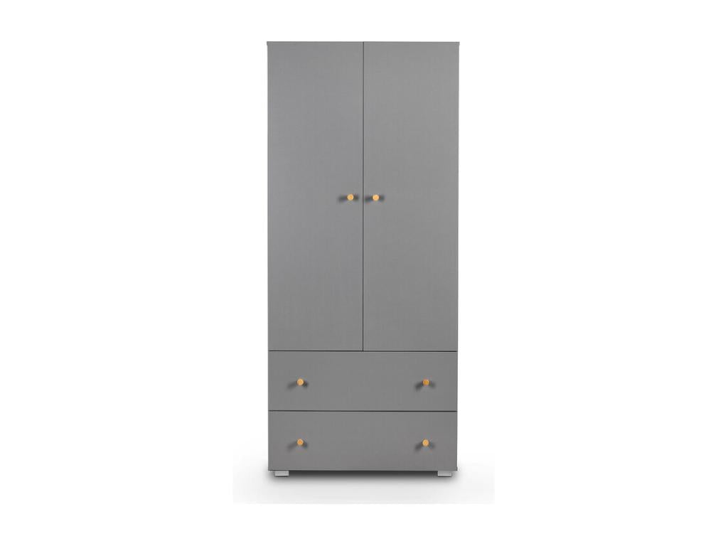 Armoire 2 portes 2 tiroirs Homelumiere par Homelumiere Gris