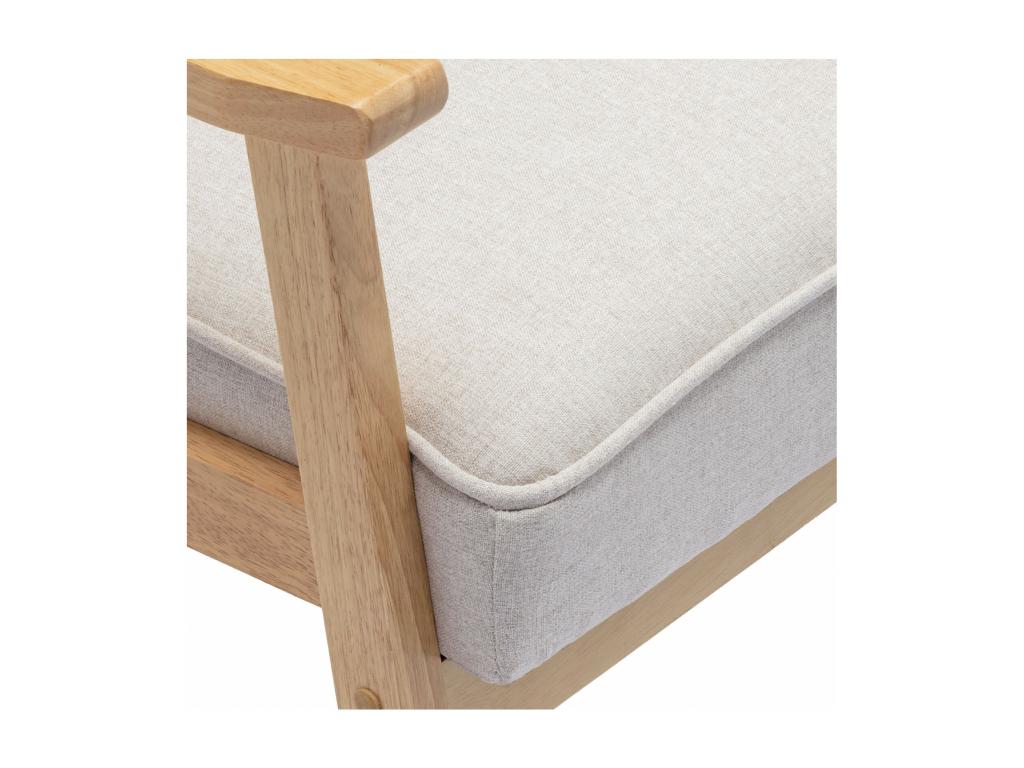 Homelumiere - Fauteuil Homelumiere en tissu Coloris Lin et bois massif