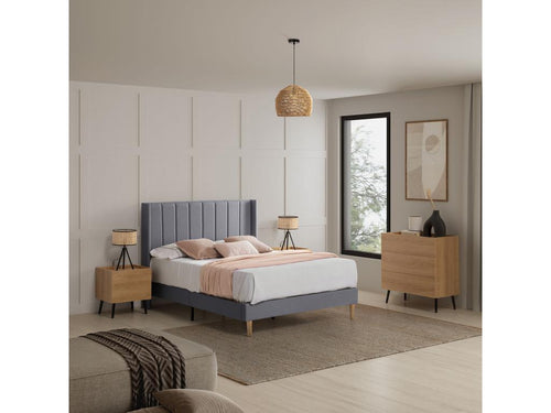 Cadre de lit rembourré Homelumiere 30 cm 150x190 cm Gris foncé