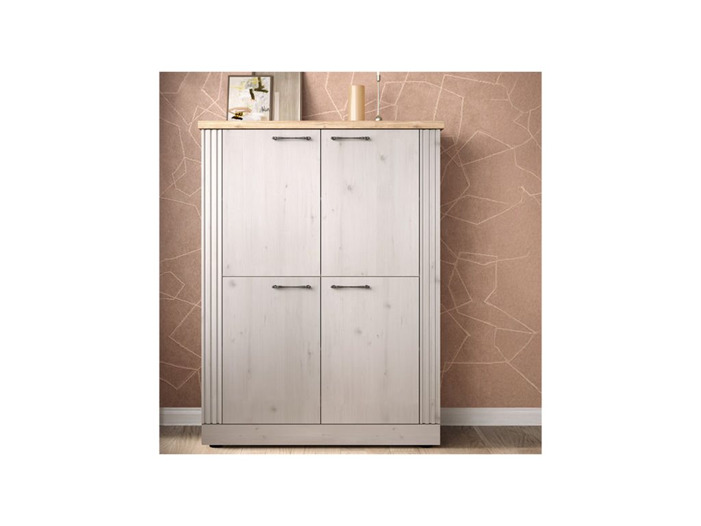 Vaisselier 4 portes Chêne Blanc - Homelumiere