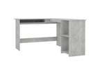 Bureau d'angle en forme de L Gris Béton Bois d'ingénierie