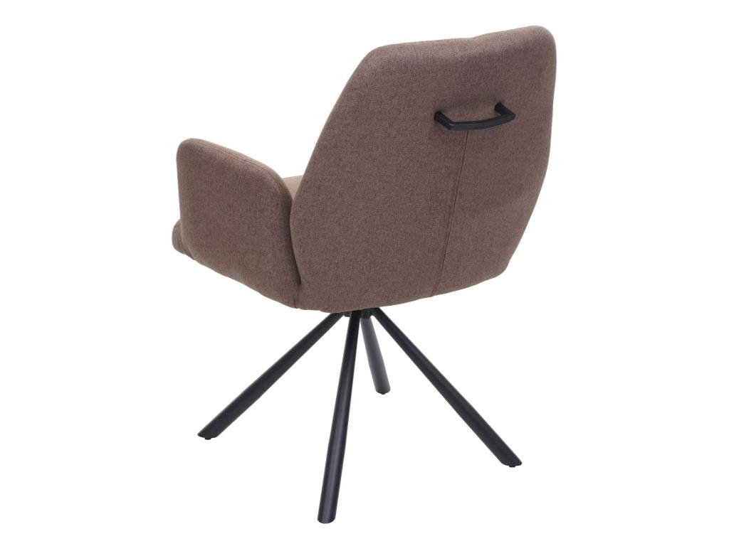 Chaise de salle à manger Homelumiere-H71 tissu/textile acier - brun