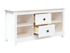 Meuble TV Blanc 103x36,5x52 cm Bois de pin massif