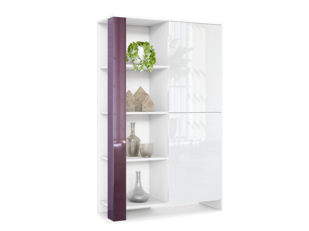 Meuble Blanc Mat Et Mûre Laqué lxhxp 95x151.5x36 Cm