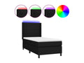 Sommier à Homelumiere de lit matelas et LED Noir 80x200cm Tissu