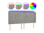 Tête de lit à LED Gris clair 183x16x118/128 cm Velours