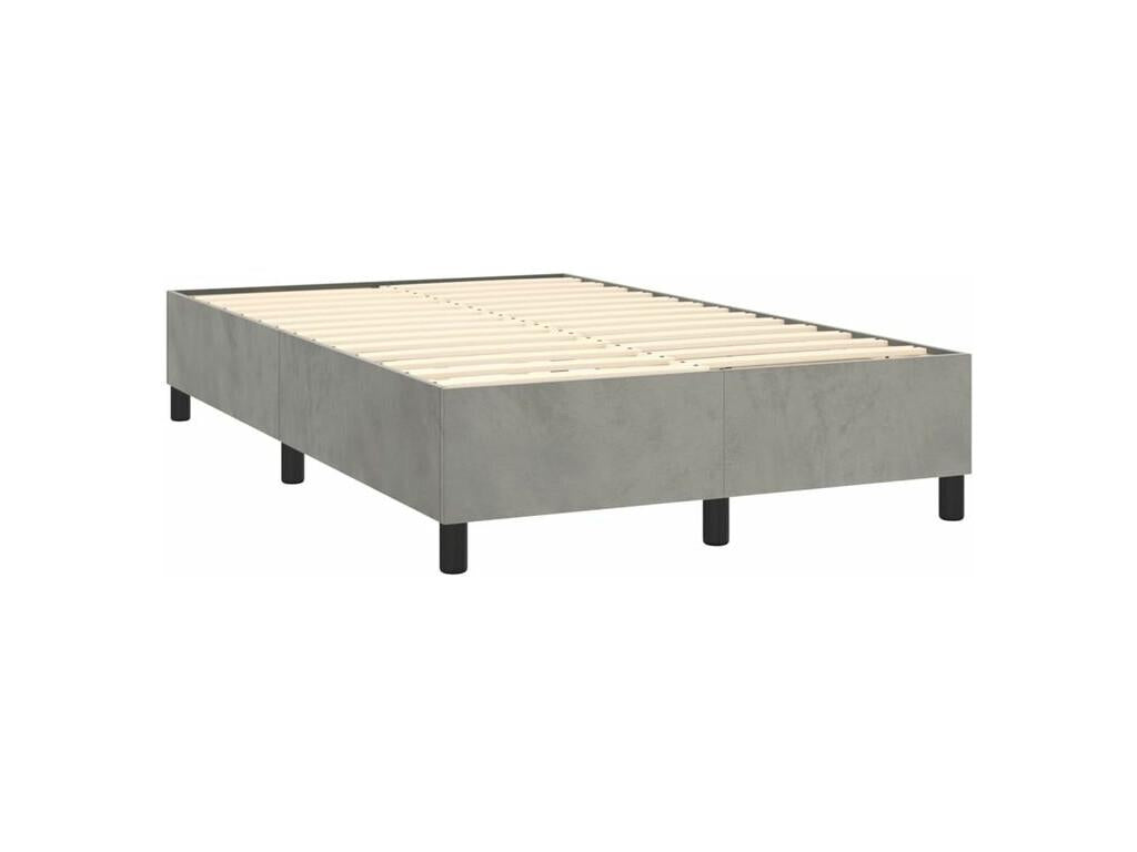 Sommier à Homelumiere de lit et matelas Gris clair 120x200 Velours