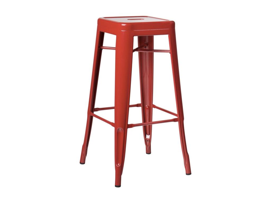Tabouret 65cm Homelumiere en acier brillant - Design industriel et élégant-Couleur Bleu canard
