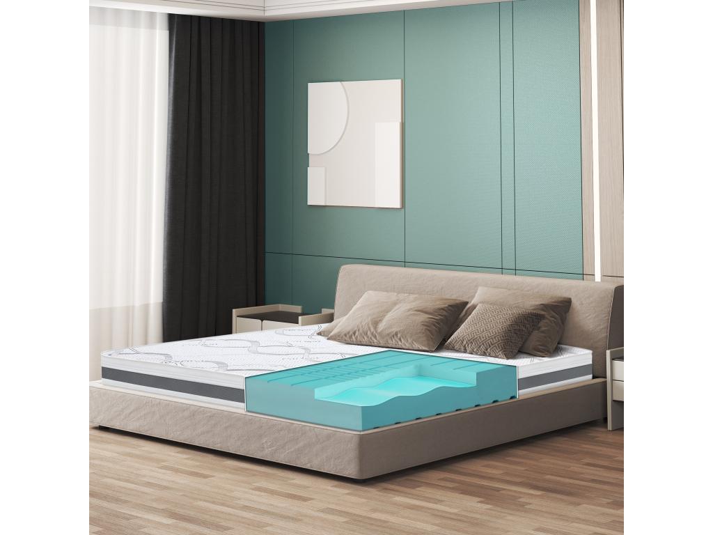 Matelas Double 150x170 à mémoire - Qualité Premium - Hauteur 16 cm - Fabriqué en Italie