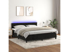 Sommier tapissier avec matelas et LED Noir 160x200 cm Velours