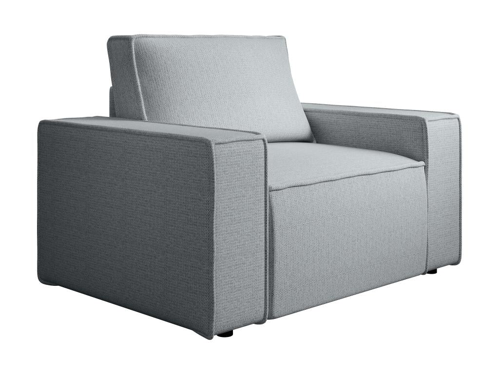 Fauteuil en tissu texturé gris Homelumiere