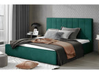 Lit double en tissu velours de qualité luxe Homelumiere vert 160x200