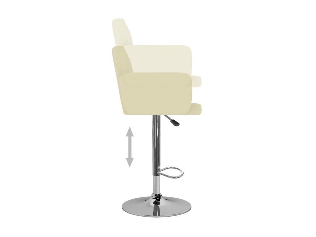 Tabourets de bar 2 pcs Crème Similicuir 13