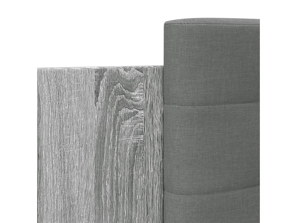 Cadre de lit tête de lit et Homelumiereères LED Homelumiere gris 100x200