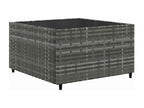 Salon de jardin 5 pièces avec coussins Gris Résine tressée