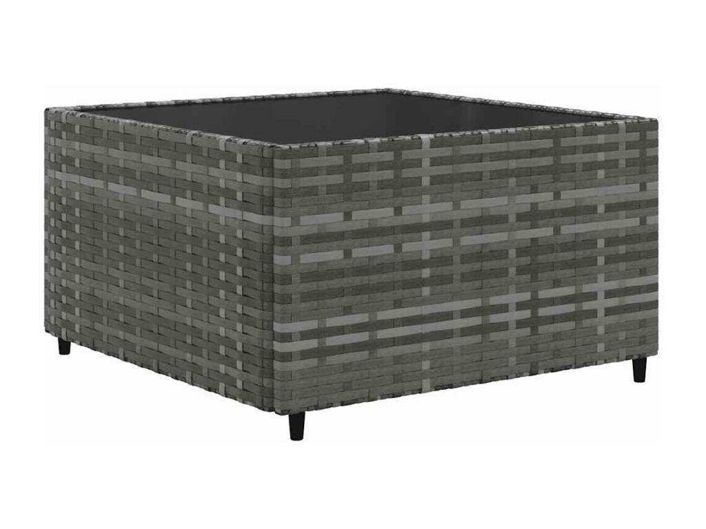 Salon de jardin 5 pièces avec coussins Gris Résine tressée