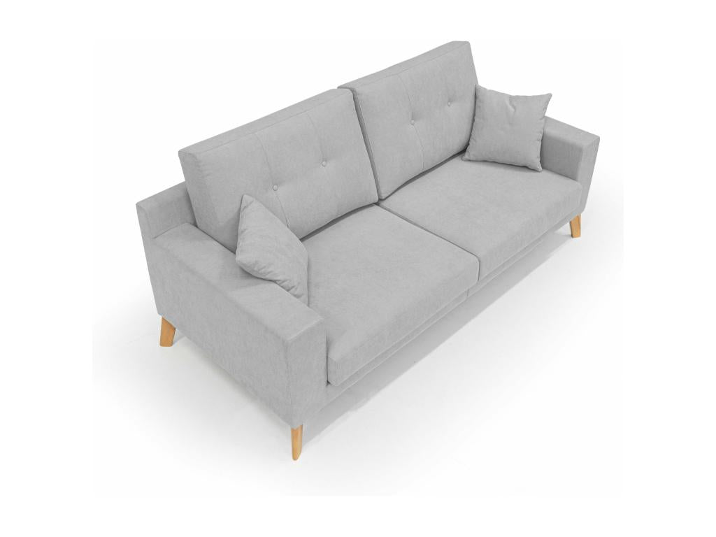 Homelumiere Canapé moderne en tissu doux imperméable T02 166 cm gris clair
